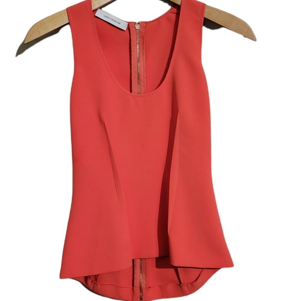 Cedric Charlier Top Sleeveless Orange Size 4